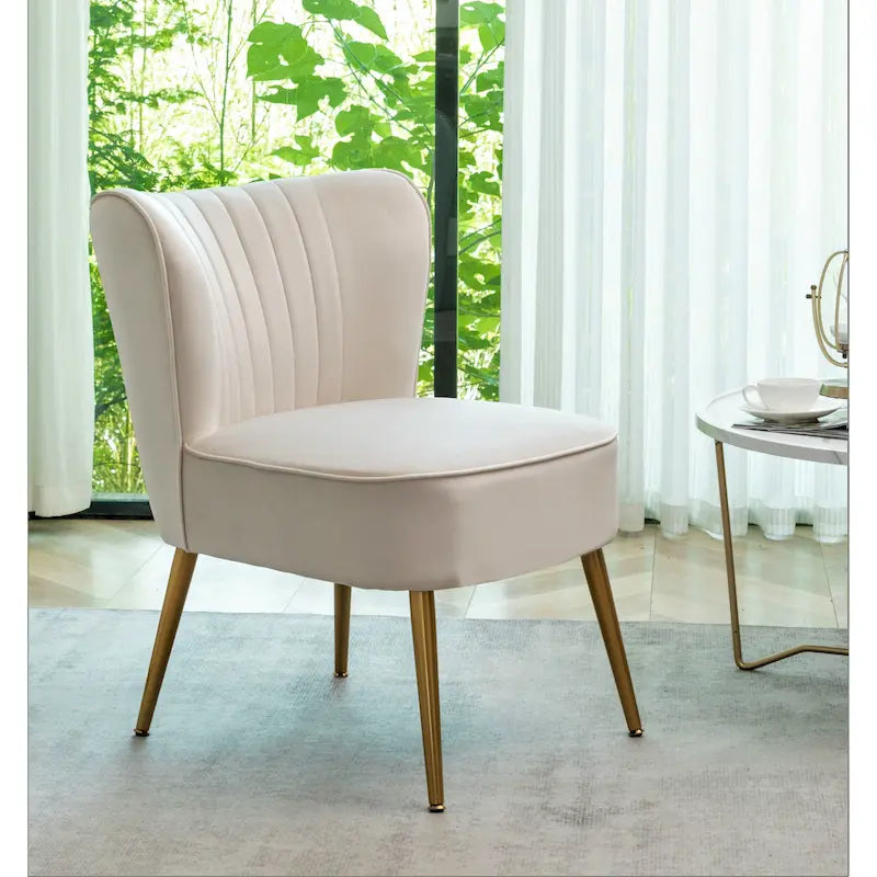 Sauter 23.2 Wide Mid-Century Modern Microfiber Accent Chair with Metal Leg