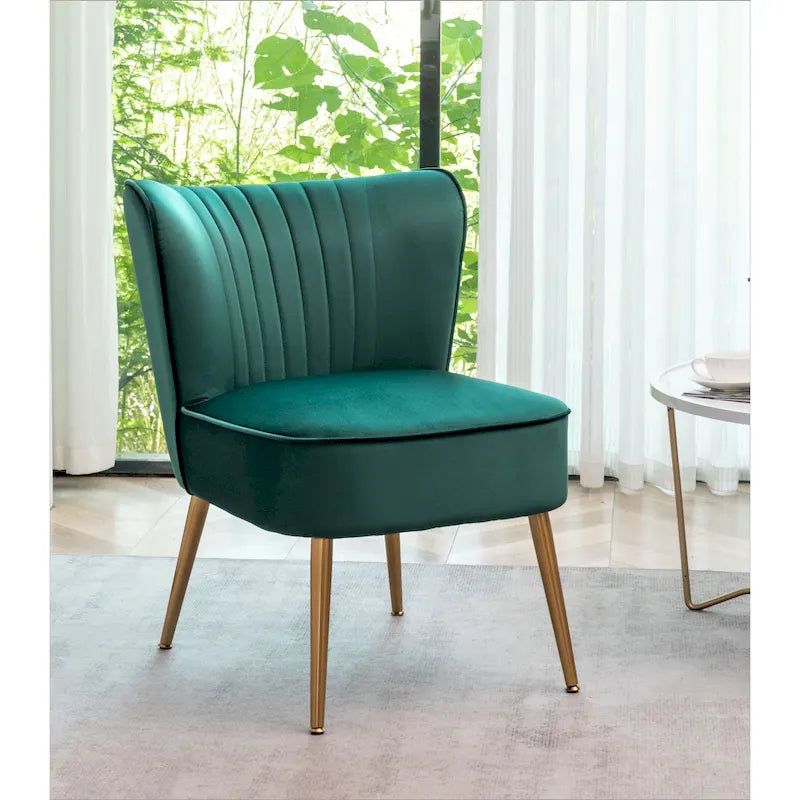 Sauter 23.2 Wide Mid-Century Modern Microfiber Accent Chair with Metal Leg
