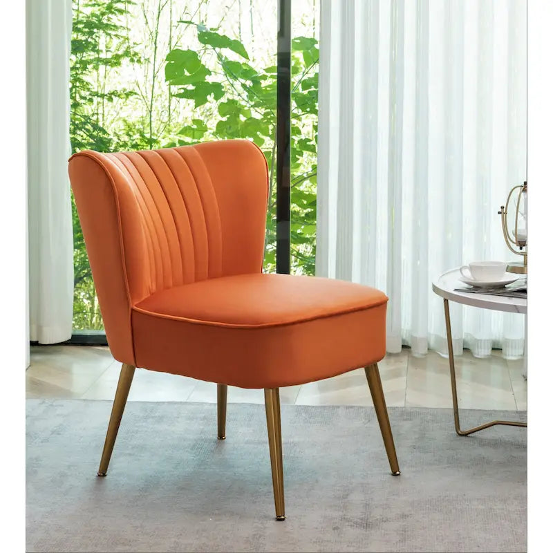 Sauter 23.2 Wide Mid-Century Modern Microfiber Accent Chair with Metal Leg