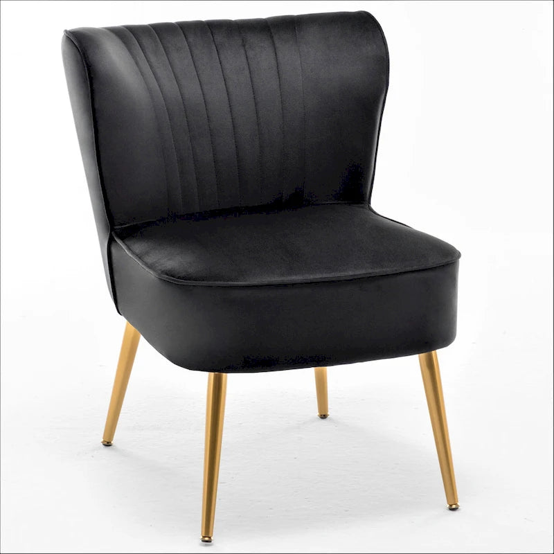 Sauter 23.2 Wide Mid-Century Modern Microfiber Accent Chair with Metal Leg