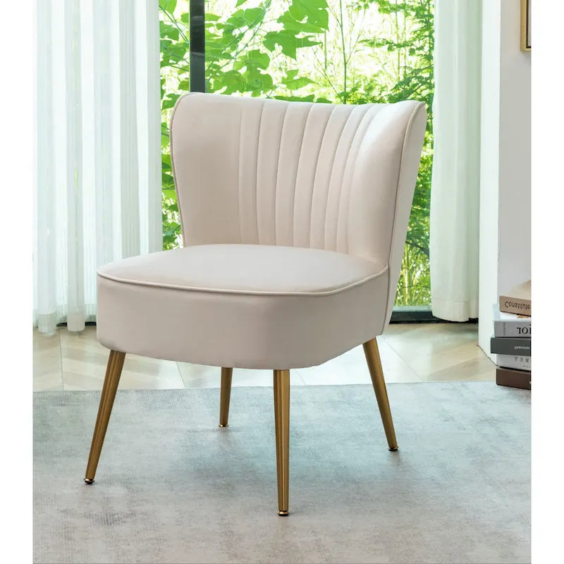 Sauter 23.2 Wide Mid-Century Modern Microfiber Accent Chair with Metal Leg