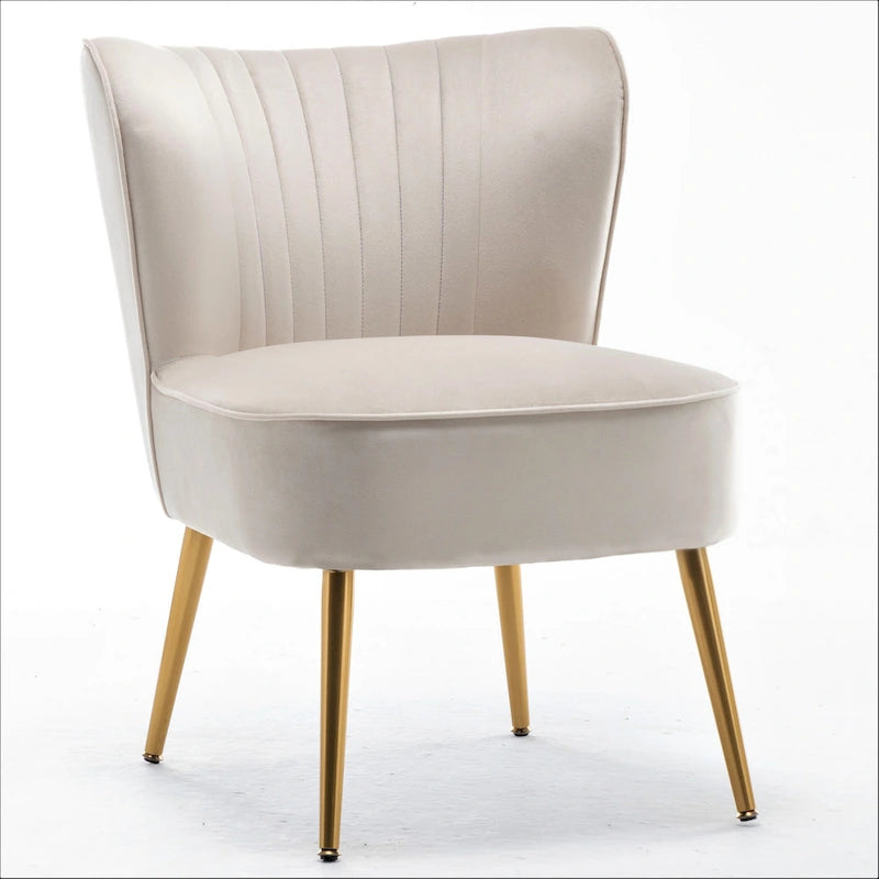 Sauter 23.2 Wide Mid-Century Modern Microfiber Accent Chair with Metal Leg