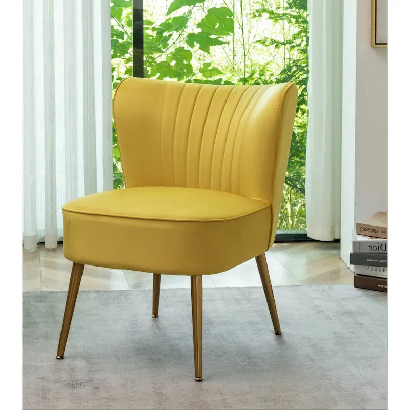 Sauter 23.2 Wide Mid-Century Modern Microfiber Accent Chair with Metal Leg