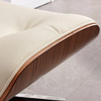 Mid-century Modern Lounger Real Leather Arm Chair and Ottoman Set