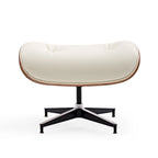 Mid-century Modern Lounger Real Leather Arm Chair and Ottoman Set