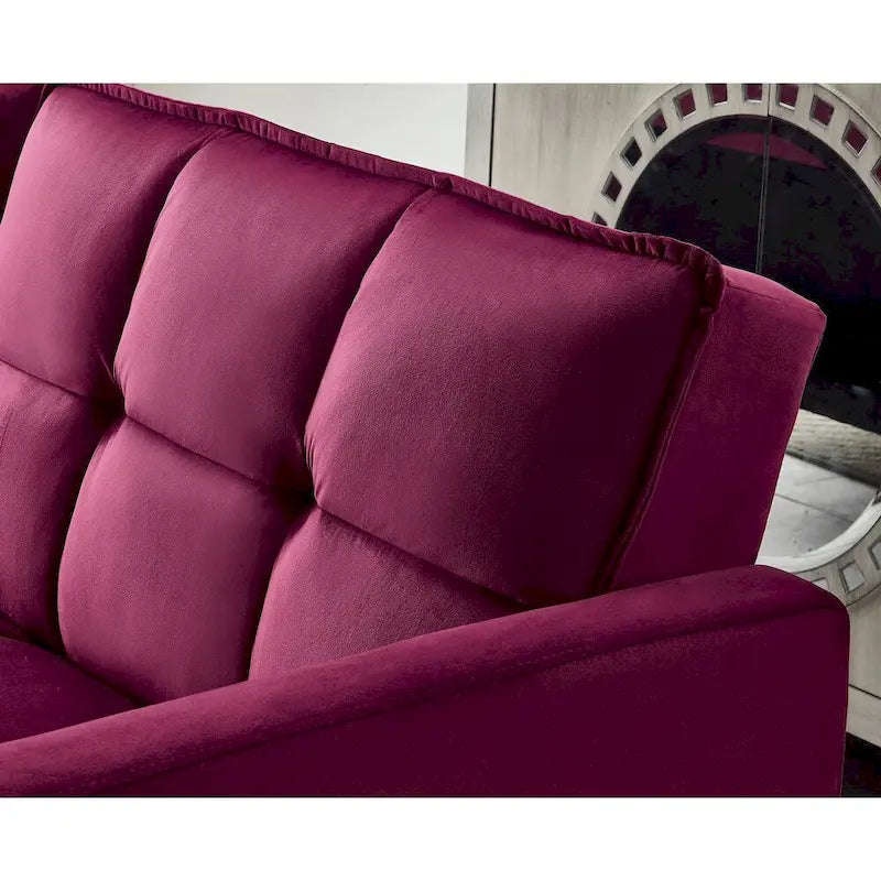 Comfortable Velvet Multi-position Sleeper Sofa Bed