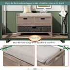 Fully Assembled Shoe Bench with Removable Cushion