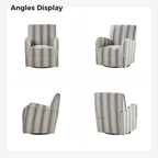 Pancy Traditional Swivel Armchair with Jacobean Strip Pattern Set of 2 by HULALA HOME