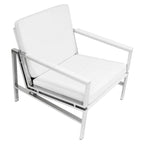 Strick & Bolton Regina Metal and Bonded Leather Mid Century Accent Chair
