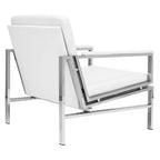 Strick & Bolton Regina Metal and Bonded Leather Mid Century Accent Chair