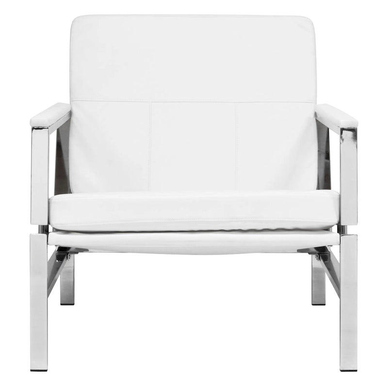 Strick & Bolton Regina Metal and Bonded Leather Mid Century Accent Chair