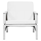 Strick & Bolton Regina Metal and Bonded Leather Mid Century Accent Chair