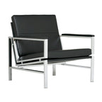 Strick & Bolton Regina Metal and Bonded Leather Mid Century Accent Chair