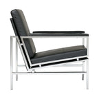 Strick & Bolton Regina Metal and Bonded Leather Mid Century Accent Chair