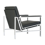 Strick & Bolton Regina Metal and Bonded Leather Mid Century Accent Chair
