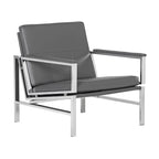 Strick & Bolton Regina Metal and Bonded Leather Mid Century Accent Chair