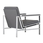 Strick & Bolton Regina Metal and Bonded Leather Mid Century Accent Chair