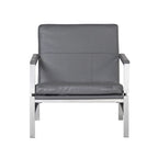 Strick & Bolton Regina Metal and Bonded Leather Mid Century Accent Chair