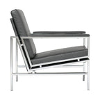 Strick & Bolton Regina Metal and Bonded Leather Mid Century Accent Chair