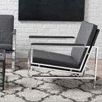 Strick & Bolton Regina Metal and Bonded Leather Mid Century Accent Chair