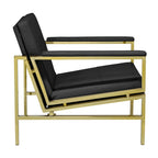 Strick & Bolton Regina Metal and Bonded Leather Mid Century Accent Chair
