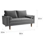 Luis Mid-century Modern Tufted Velvet Loveseat - N/A