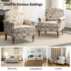 Yahweh Farmhouse Nailhead Armchair with Rolled Arms by HULALA HOME(Set of 2)