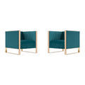 Manhattan Comfort Trillium Gold Frame Velvet Accent Chair (Set of 2)