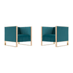 Manhattan Comfort Trillium Gold Frame Velvet Accent Chair (Set of 2)