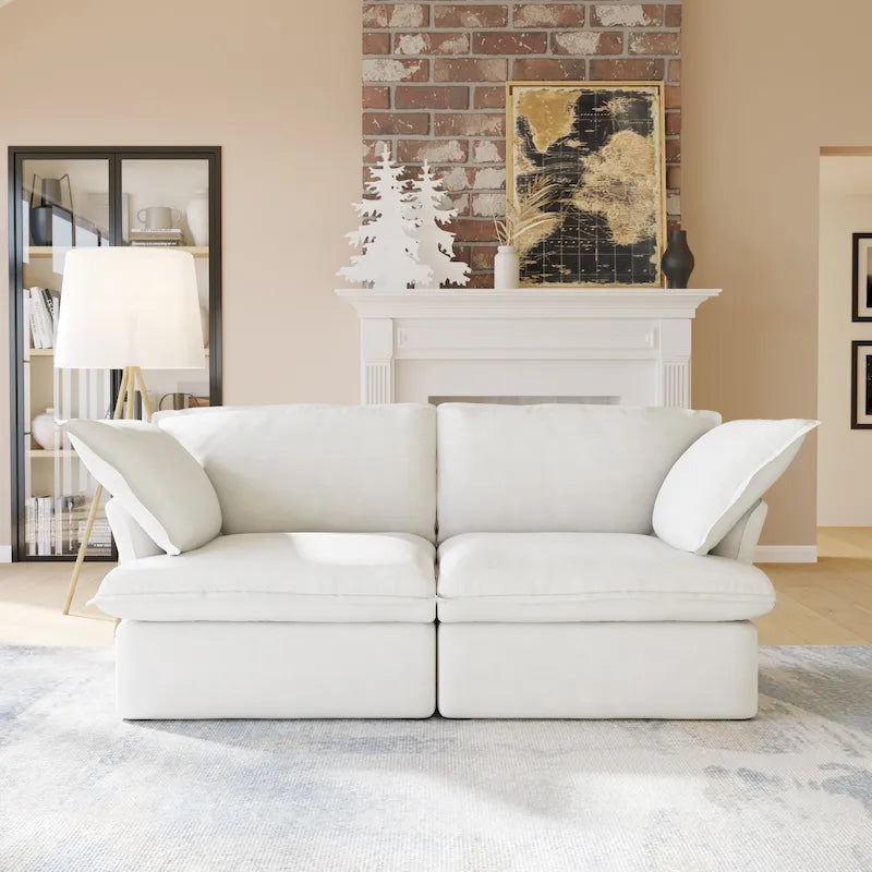 Velvet Sectional Sofa Modern Upholstered Couch Sofa for Living Room