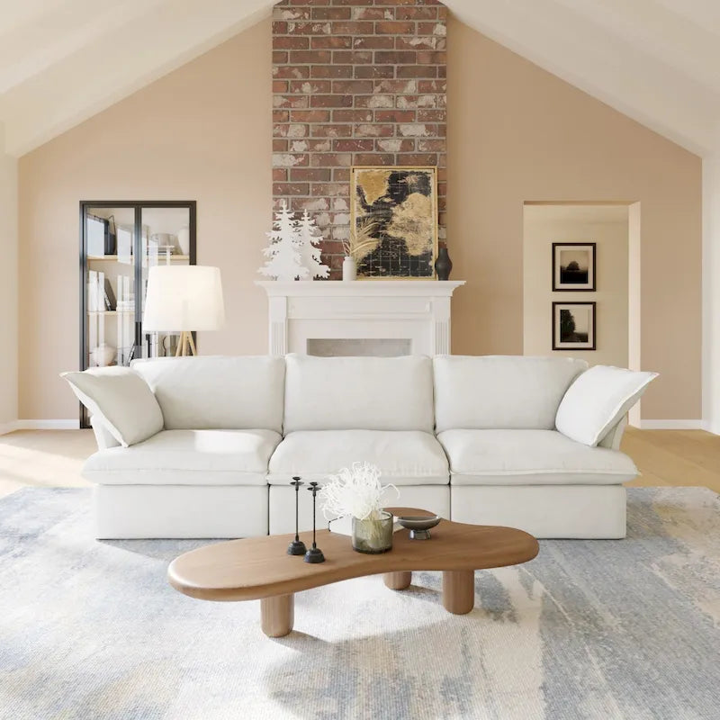 Velvet Sectional Sofa Modern Upholstered Couch Sofa for Living Room