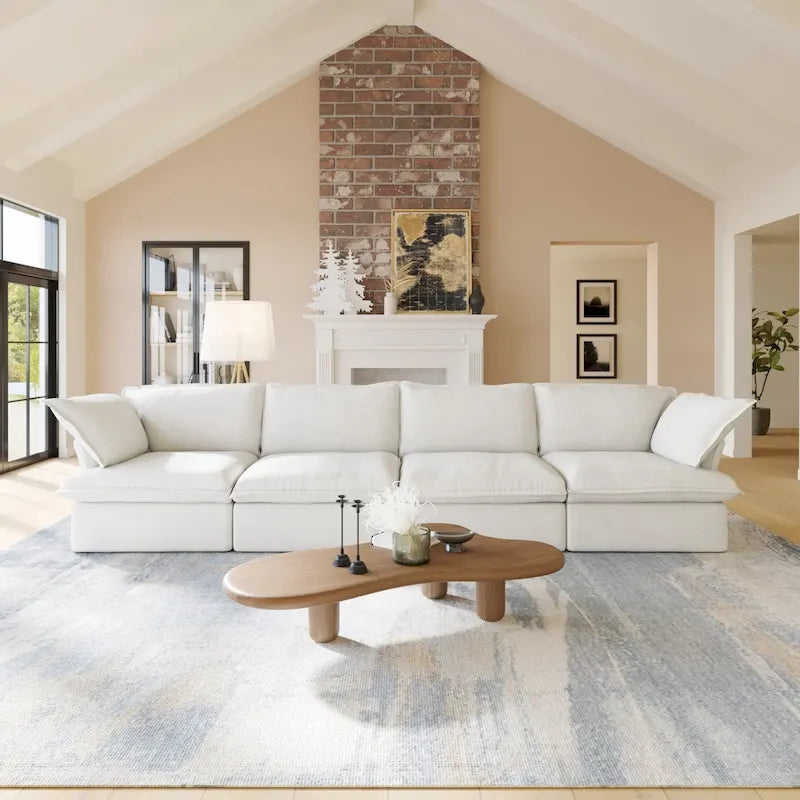 Velvet Sectional Sofa Modern Upholstered Couch Sofa for Living Room