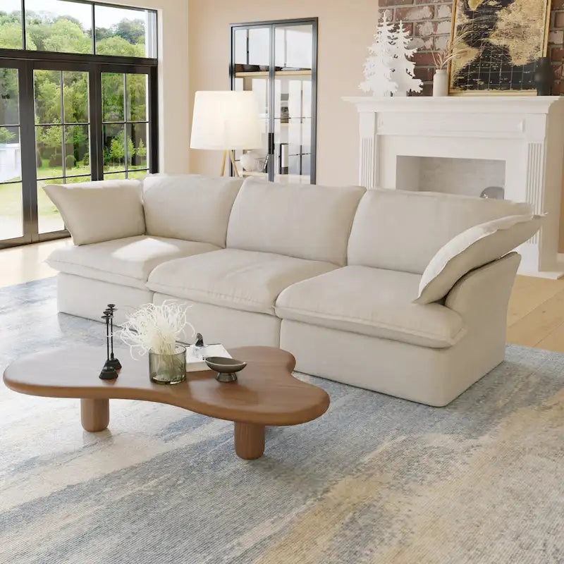 Velvet Sectional Sofa Modern Upholstered Couch Sofa for Living Room