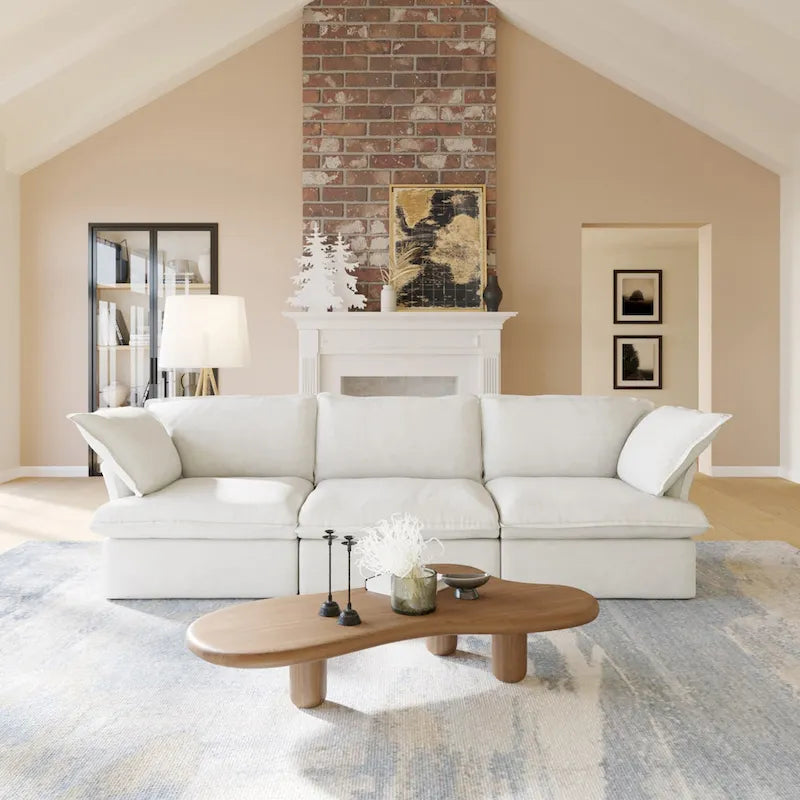Velvet Sectional Sofa Modern Upholstered Couch Sofa for Living Room