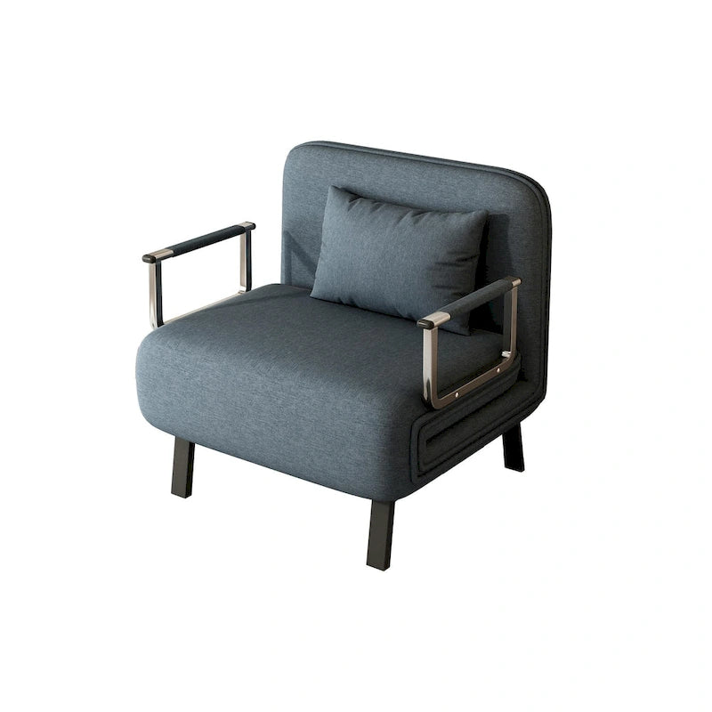 Convertible Tri-Fold Sofa Bed with Adjustable Backrest & Pillow