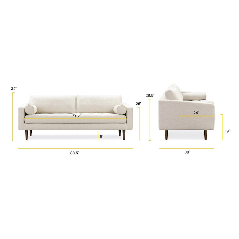 Poly & Bark Napa 72 Velvet Fabric Sofa