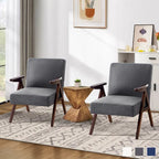 HUIMO Set of 2 Upholstered Accent Chair for Living Room, Bedroom