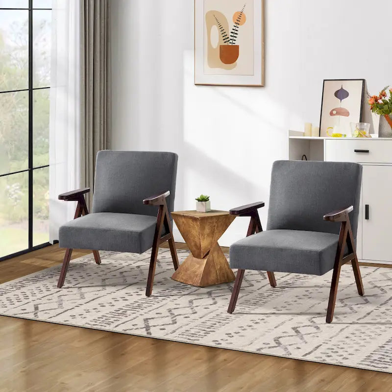 HUIMO Set of 2 Upholstered Accent Chair for Living Room, Bedroom