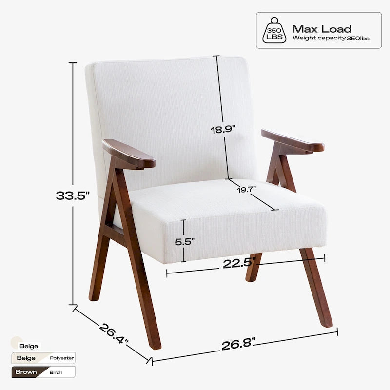 HUIMO Set of 2 Upholstered Accent Chair for Living Room, Bedroom