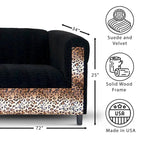 Coast to Coast Sofas Mid Century Modern 3 Seater Sofa Velvet Solid Wood Frame Upholstered