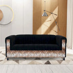Coast to Coast Sofas Mid Century Modern 3 Seater Sofa Velvet Solid Wood Frame Upholstered