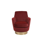 Velvet Soft Fabric Swivel Barrel Chair - 28.3 x 29.3 x 32.7