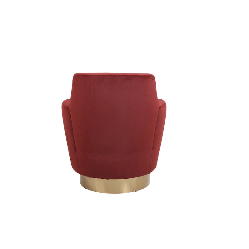 Velvet Soft Fabric Swivel Barrel Chair - 28.3 x 29.3 x 32.7
