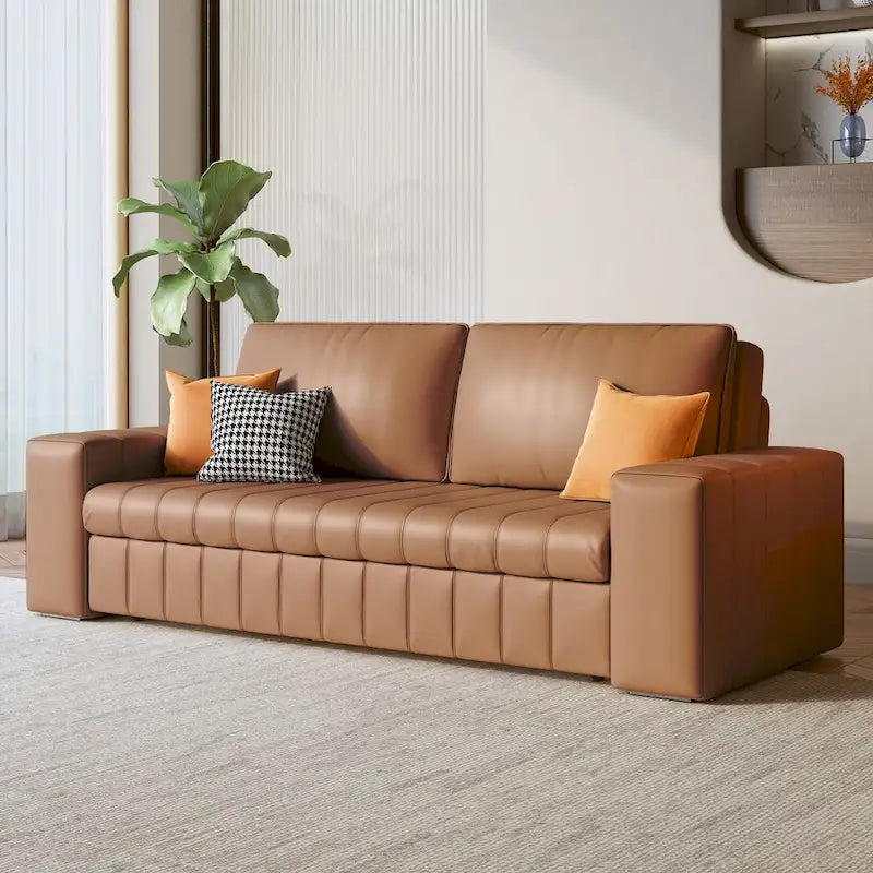 JASIWAY Modern Upholstered Loveseat Sleeper Sofa Bed with Storage