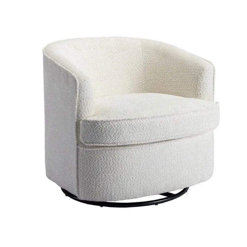 SEYNAR Modern Upholstered Round Swivel Barrel Armchair for Living Room
