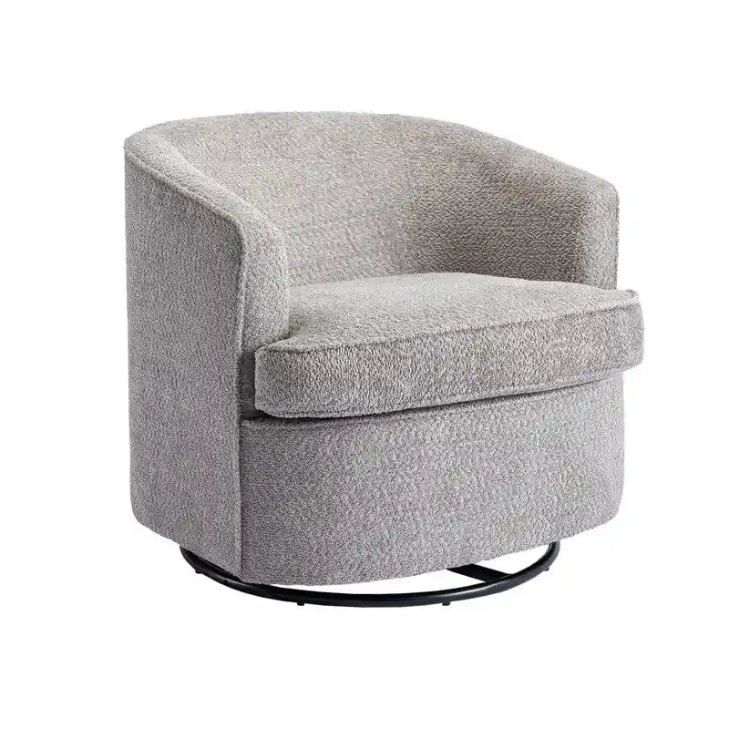 SEYNAR Modern Upholstered Round Swivel Barrel Armchair for Living Room