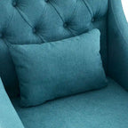 HUIMO Arm Chair Comfy Club Chair with Pillow Beige/ Dark Teal/ Blue