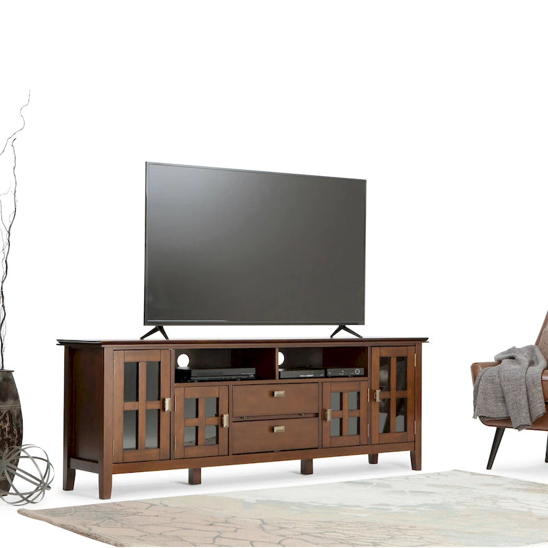 WYNDENHALL Stratford SOLID WOOD 72 Wide TV Media Stand For TVs up to 80