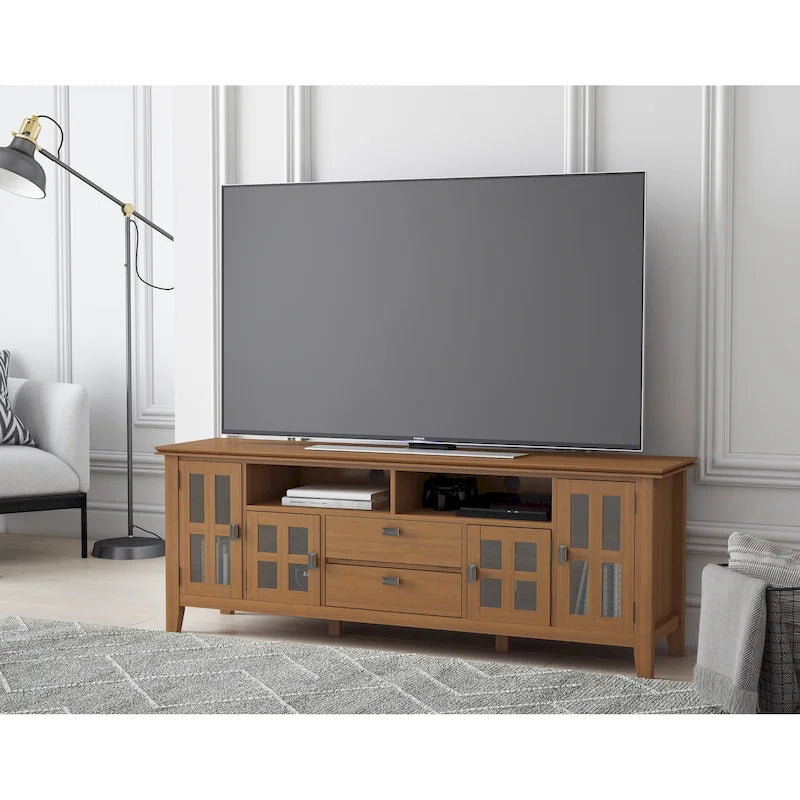 WYNDENHALL Stratford SOLID WOOD 72 Wide TV Media Stand For TVs up to 80
