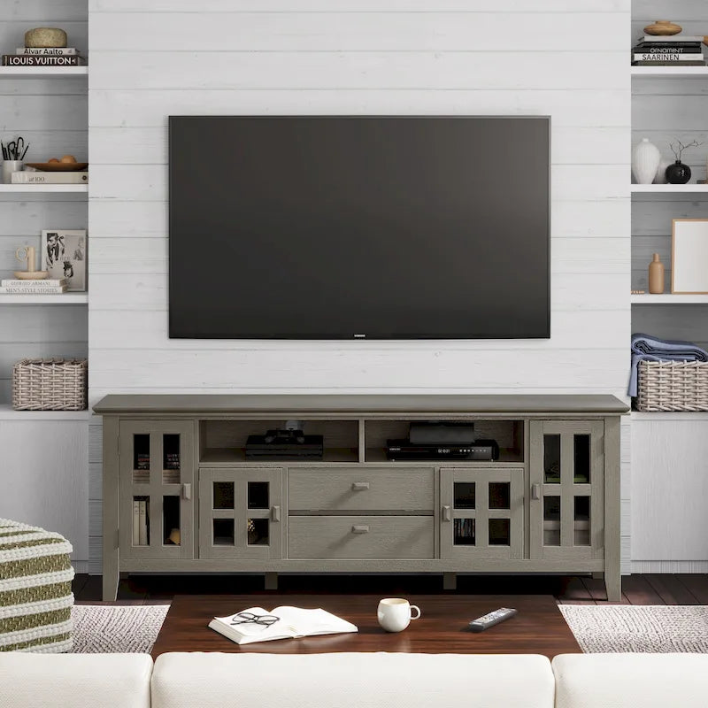 WYNDENHALL Stratford SOLID WOOD 72 Wide TV Media Stand For TVs up to 80